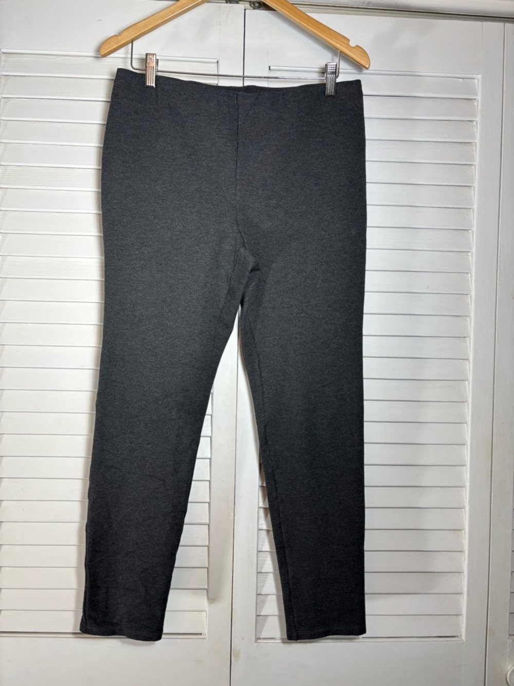 Lilly Pulitzer Women’s Ponte Pull-On Ankle Pants Wide Waistband Gray Large